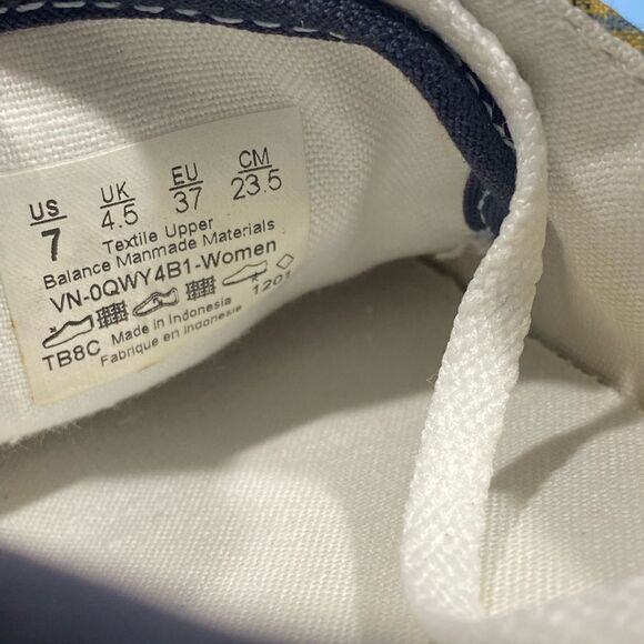 Vans OFF THE WALL classic Plaid Shoe, Women Sz 7, Classic Canvas Skate Sneaker - Picture 6 of 8